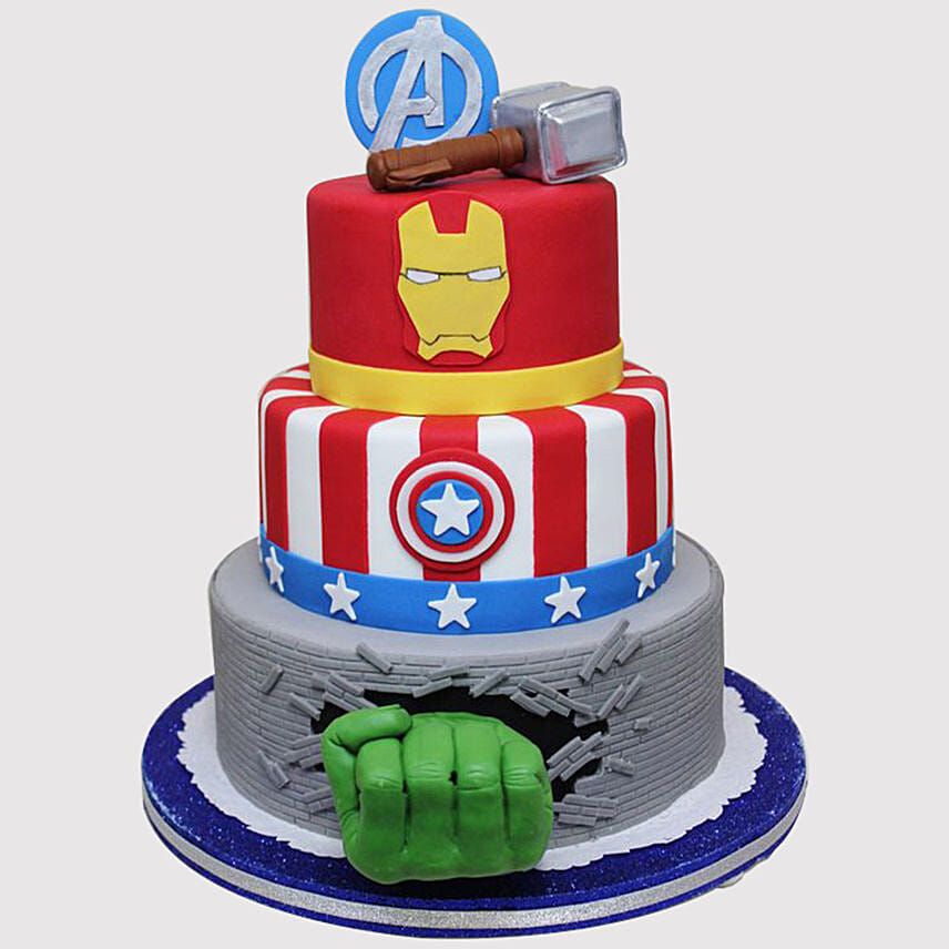 Three Tier Avengers Cake