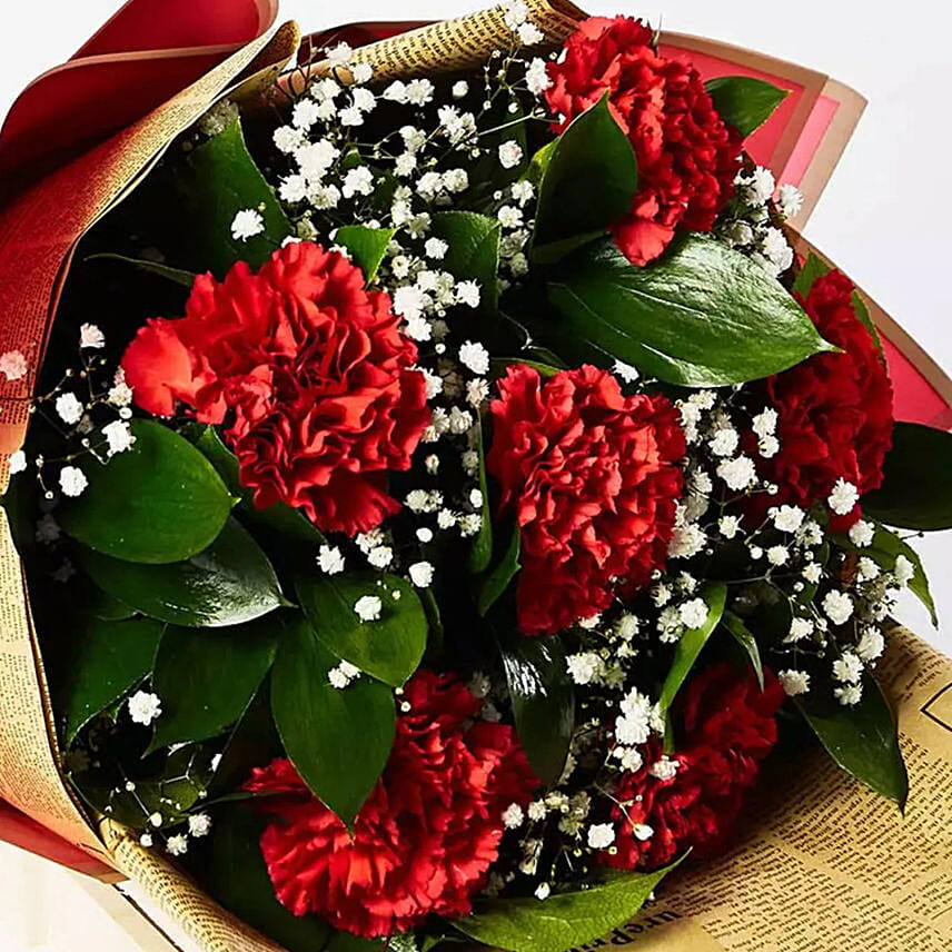 Online Majestic Carnations Bouquet Gift Delivery in Qatar - FNP