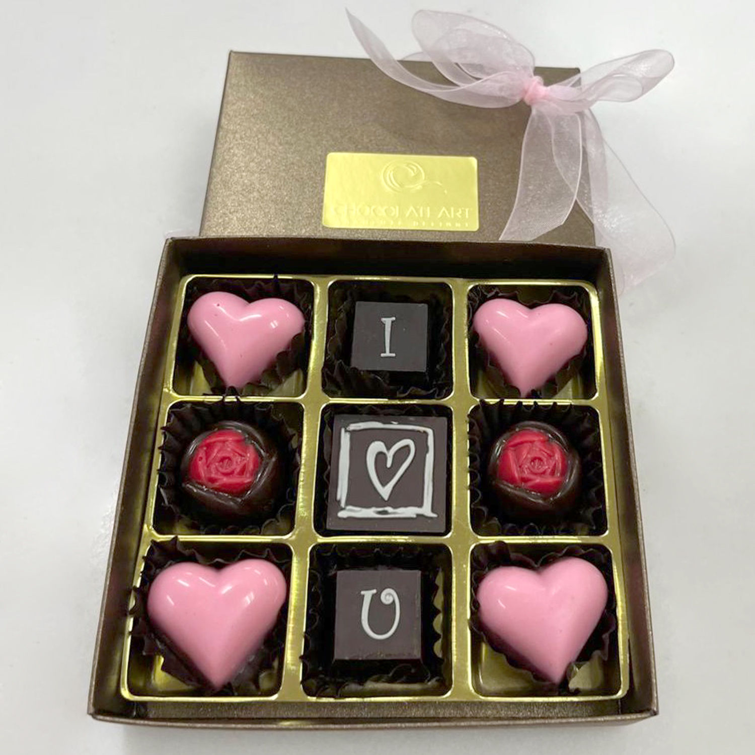 Online 9 Pcs Assorted Chocolate Box For Valentine Gift Delivery in