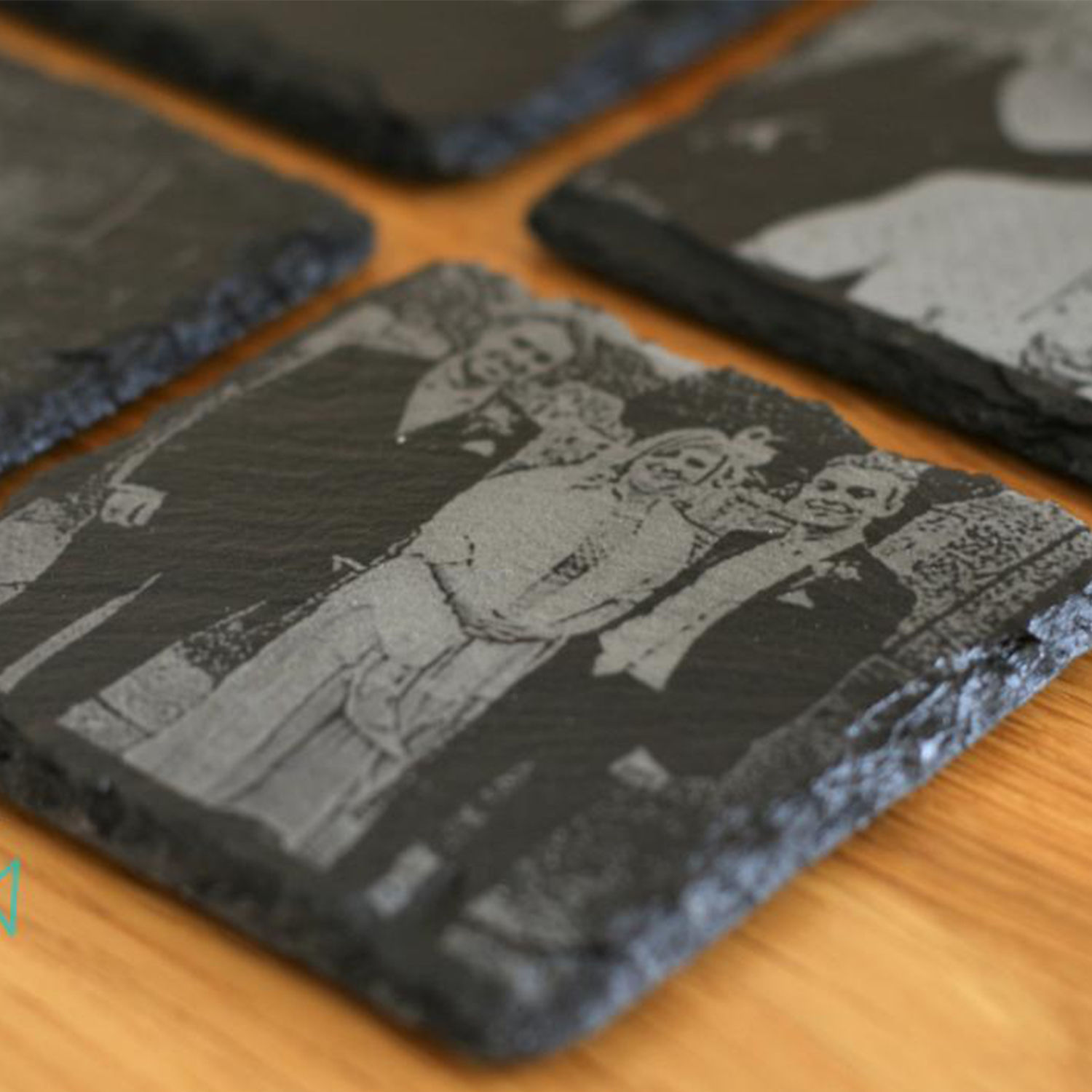 Online Engraved Photo Slate Coaster 4 Pieces Gift Delivery in UAE