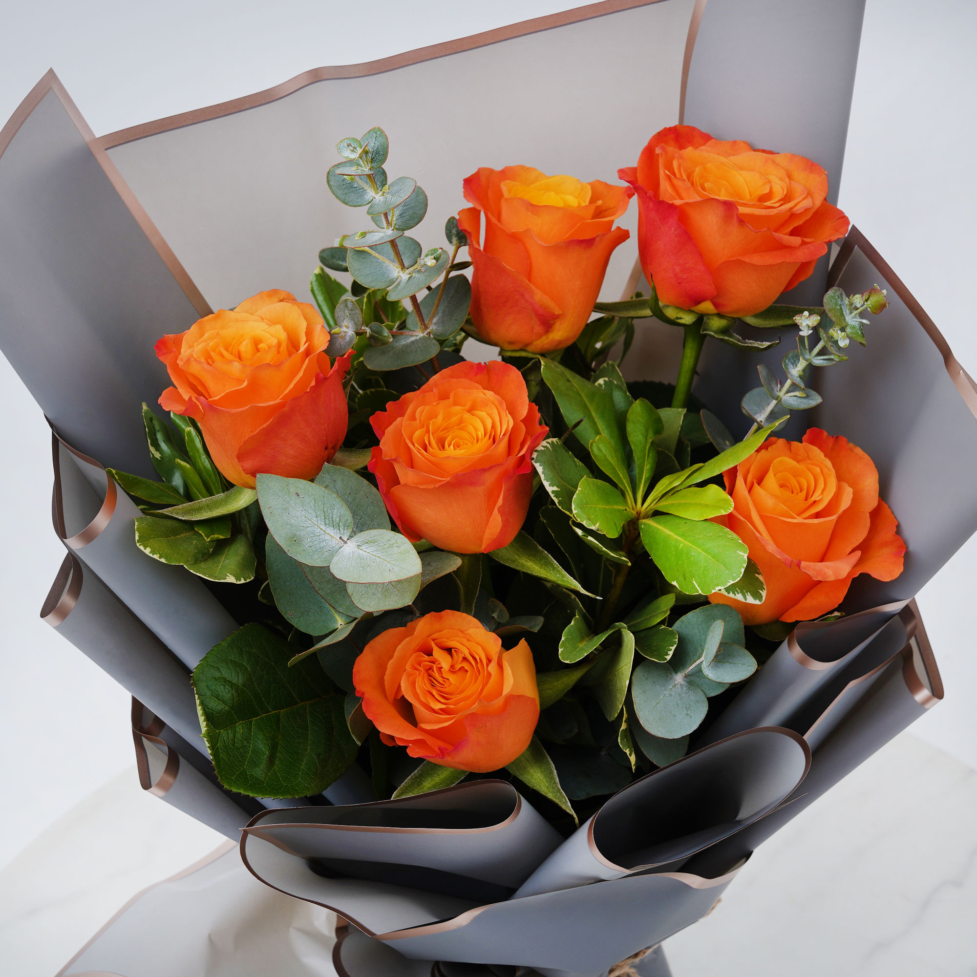 Online Bouquet Of Orange Roses Standard Gift Delivery in UAE FNP